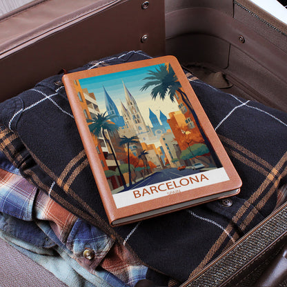 Famous Travel Destinations - Barcelona, Spain - Vegan Leather Journal