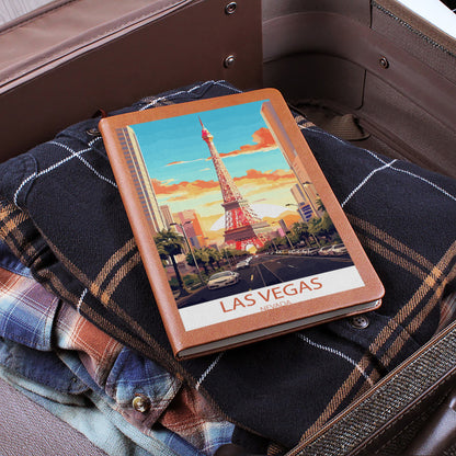 Famous Travel Destinations - Las Vegas, Nevada - Vegan Leather Journal