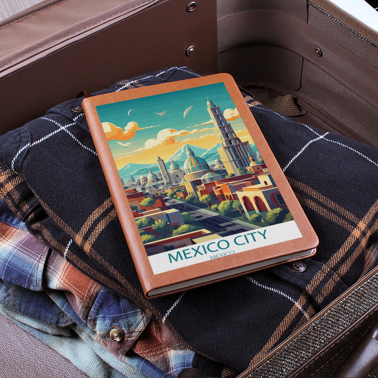 Famous Travel Destinations - Mexico City, Mexico - Vegan Leather Journal