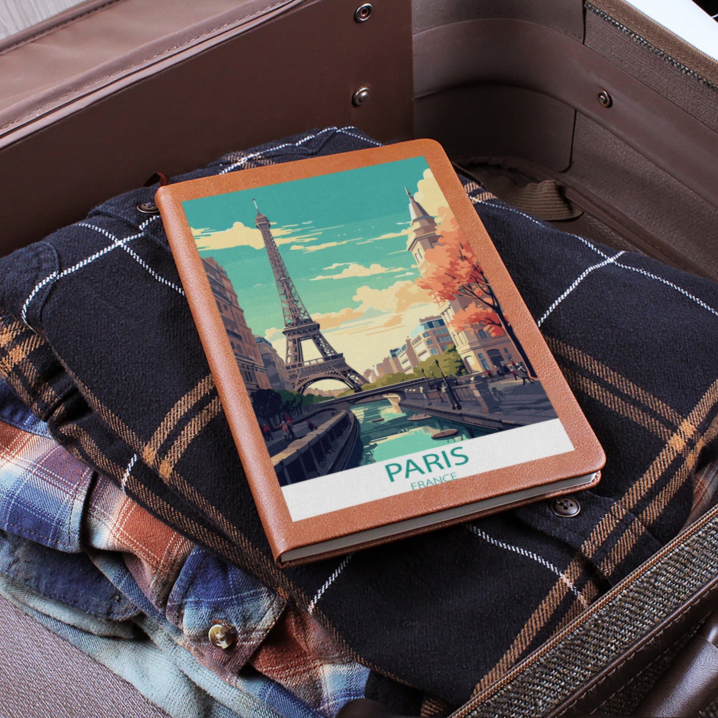 Famous Travel Destinations - Paris, France - Vegan Leather Journal