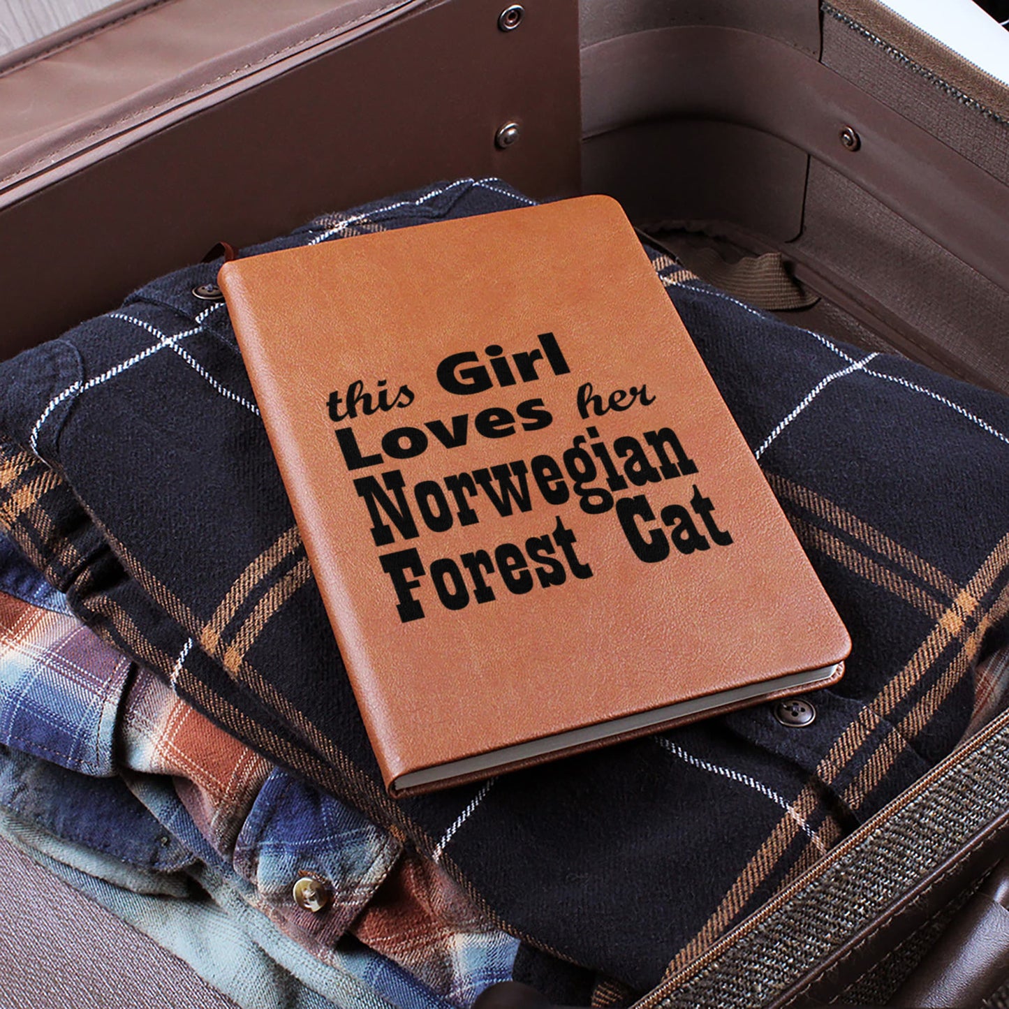 Norwegian Forest Cat - Vegan Leather Journal
