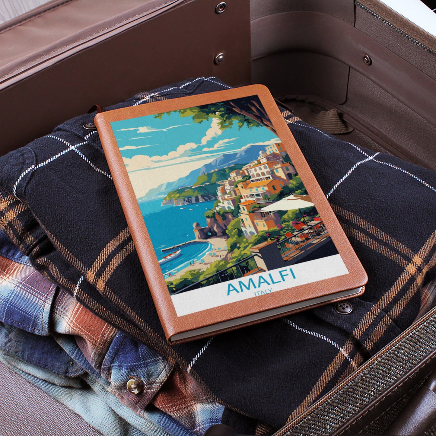 Famous Travel Destinations - Amalfi, Italy - Vegan Leather Journal