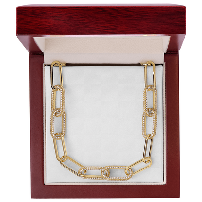 CZ Paperclip Chain Necklace
