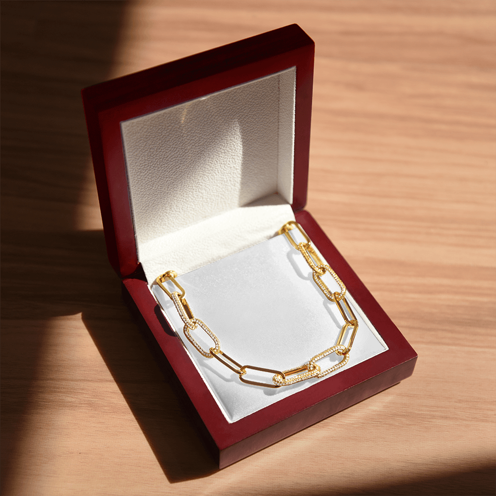 CZ Paperclip Chain Necklace
