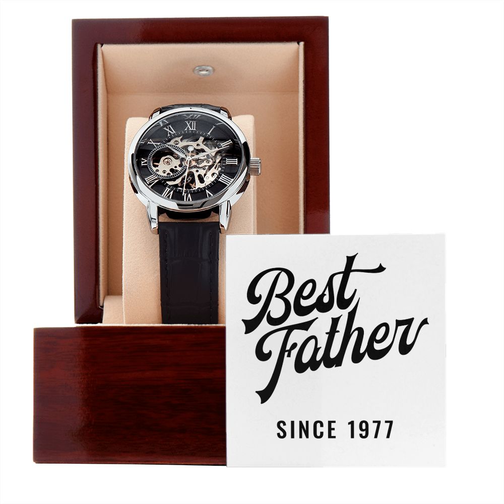 Best Father Since 1977 - Men's Openwork Watch