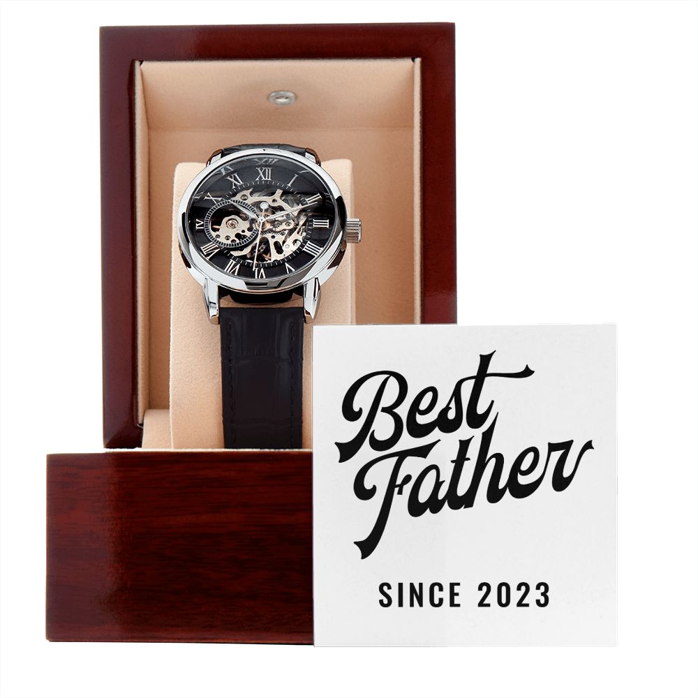 Best Father Since 2023 - Men's Openwork Watch