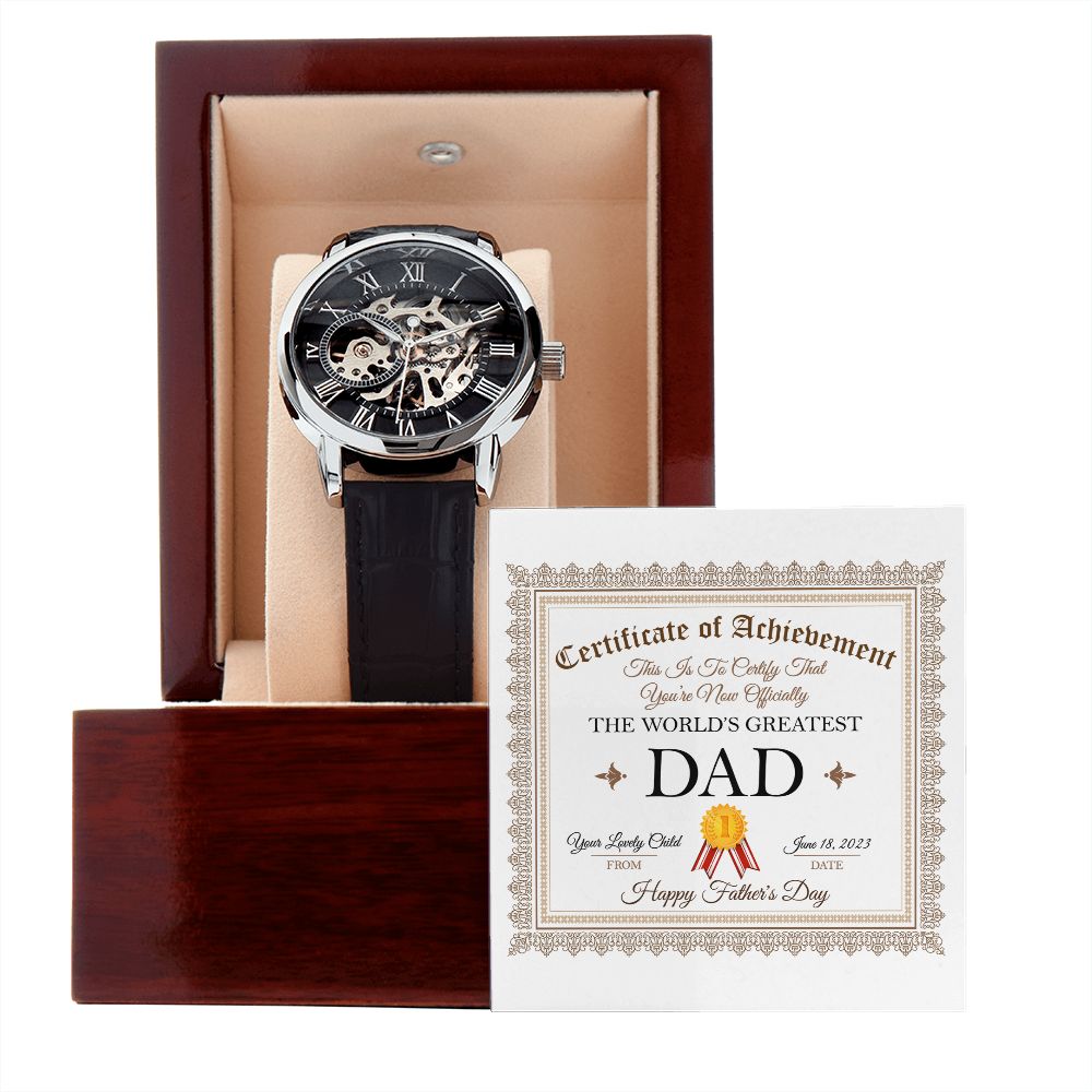 World's Greatest Dad - Men's Openwork Watch