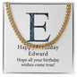 Happy Birthday Edward v03 - 14k Gold Finished Cuban Link Chain