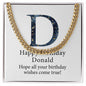 Happy Birthday Donald v03 - 14k Gold Finished Cuban Link Chain