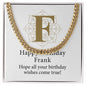 Happy Birthday Frank v01 - 14k Gold Finished Cuban Link Chain