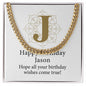 Happy Birthday Jason v01 - 14k Gold Finished Cuban Link Chain