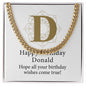 Happy Birthday Donald v01 - 14k Gold Finished Cuban Link Chain