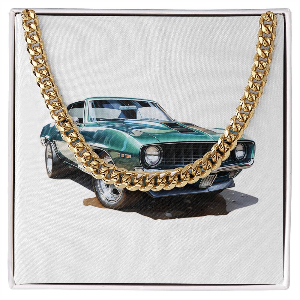 Muscle Car 09 - 14k Gold Finished Cuban Link Chain
