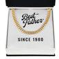 Best Father Since 1980 - 14k Gold Finished Cuban Link Chain