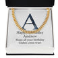 Happy Birthday Andrew v03 - 14k Gold Finished Cuban Link Chain