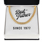 Best Father Since 1977 - 14k Gold Finished Cuban Link Chain