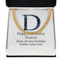 Happy Birthday Daniel v03 - 14k Gold Finished Cuban Link Chain
