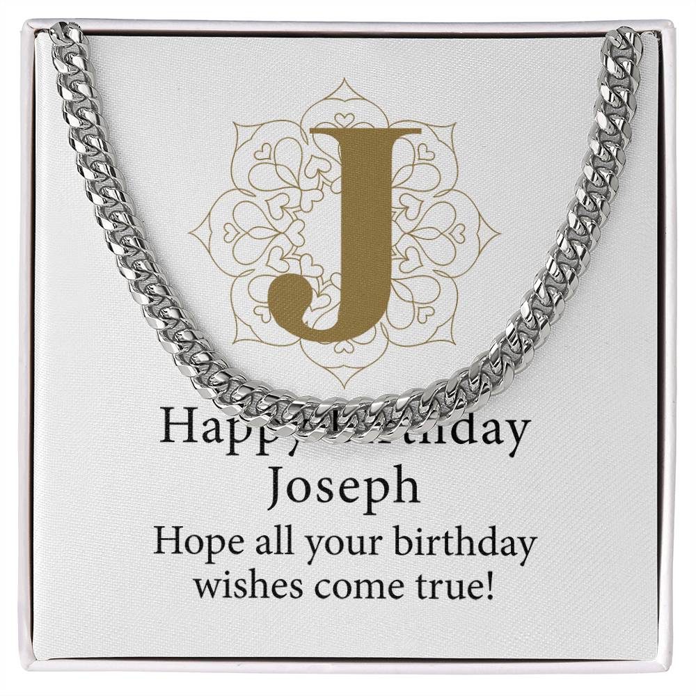Happy Birthday Joseph v01 - Cuban Link Chain