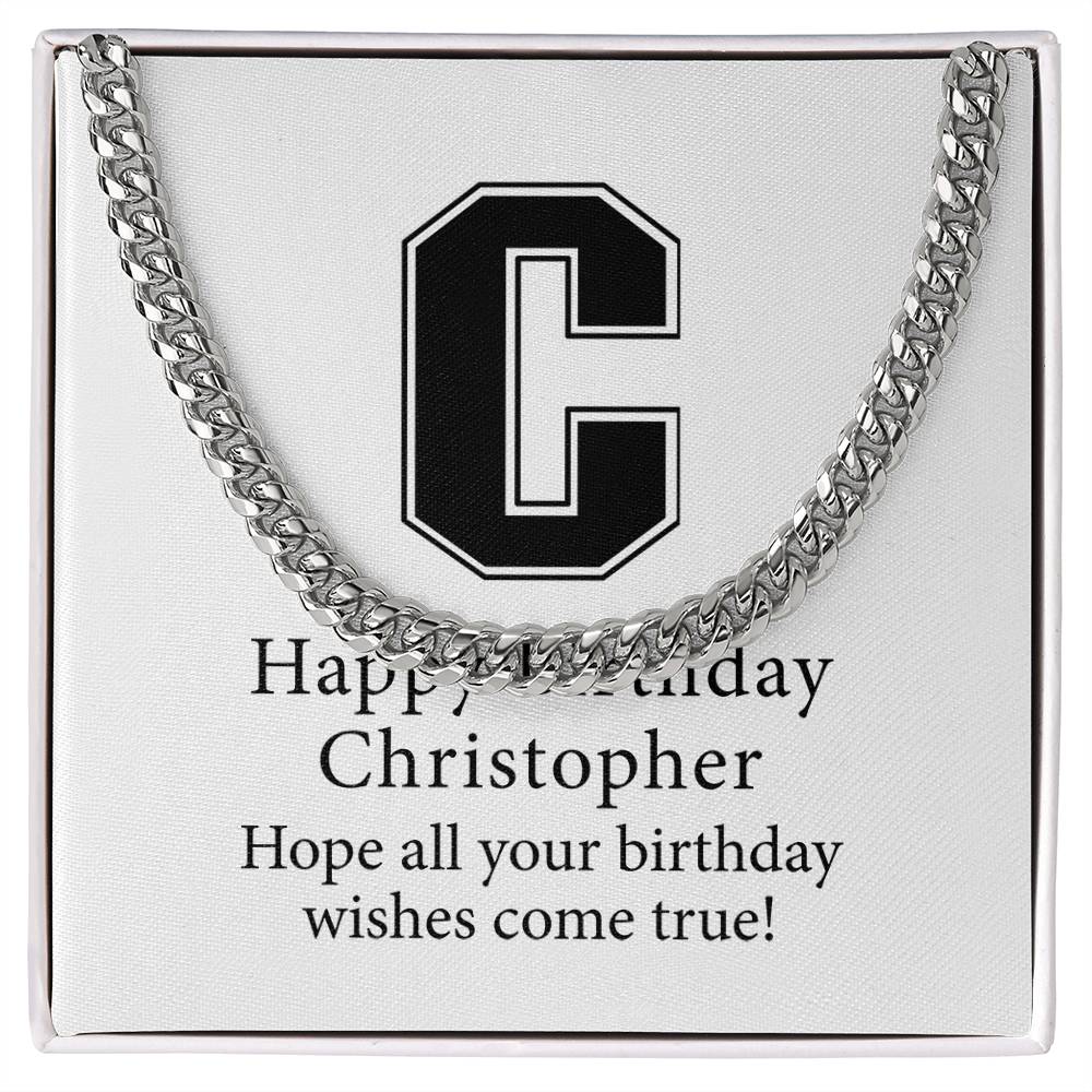 Happy Birthday Christopher v02 - Cuban Link Chain