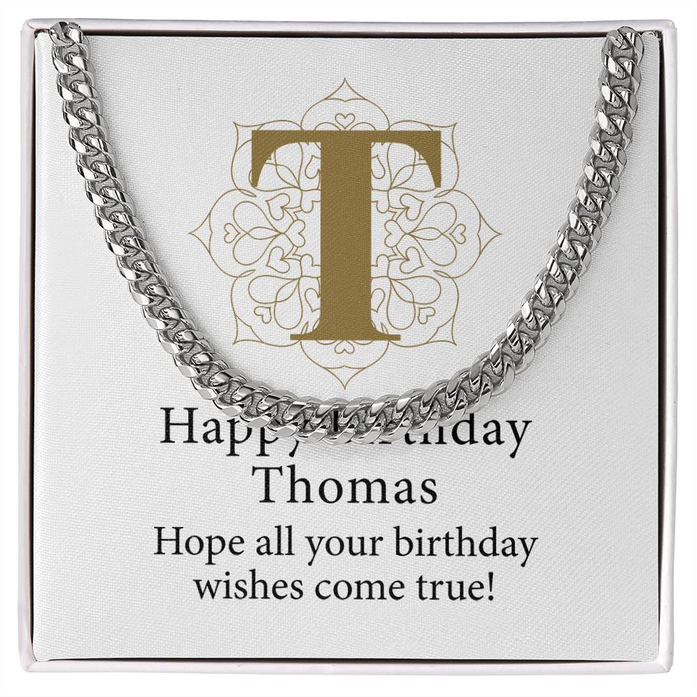 Happy Birthday Thomas v01 - Cuban Link Chain