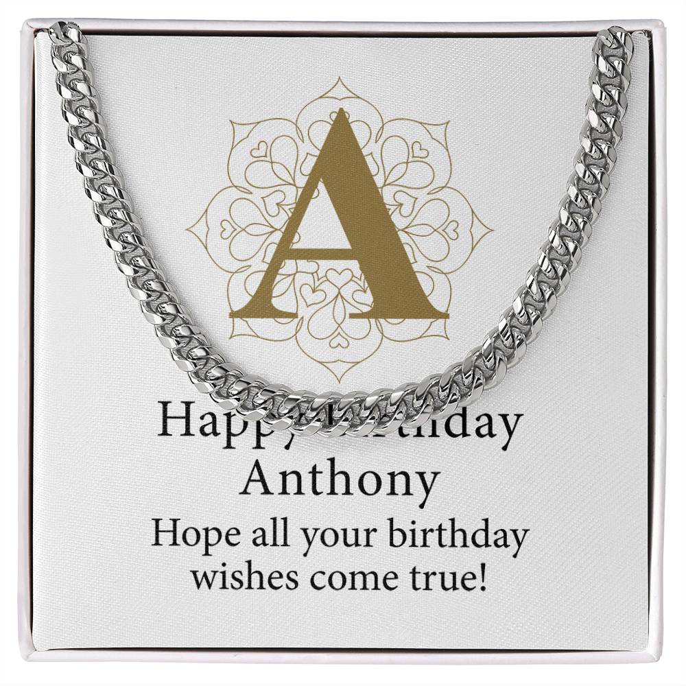 Happy Birthday Anthony v01 - Cuban Link Chain