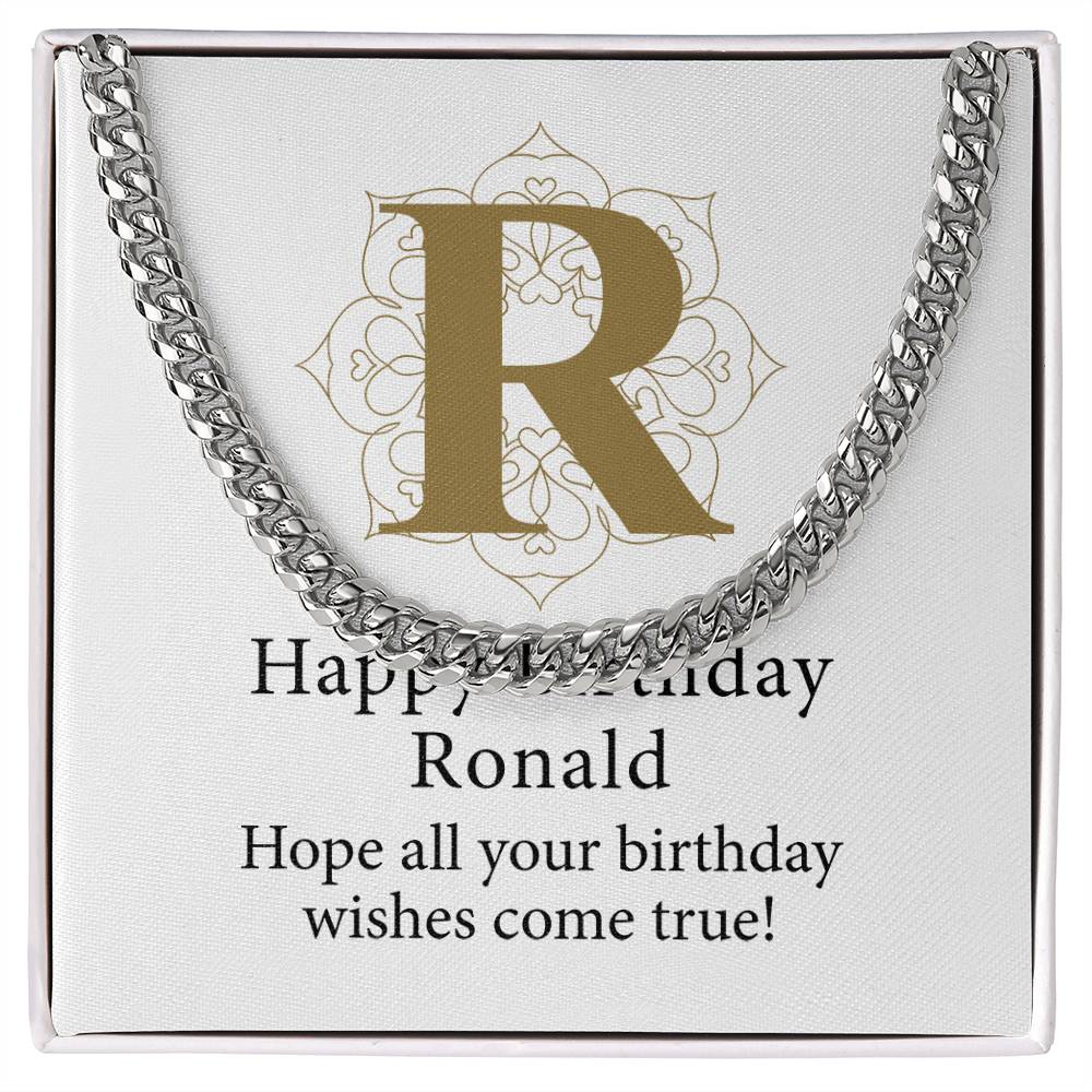 Happy Birthday Ronald v01 - Cuban Link Chain