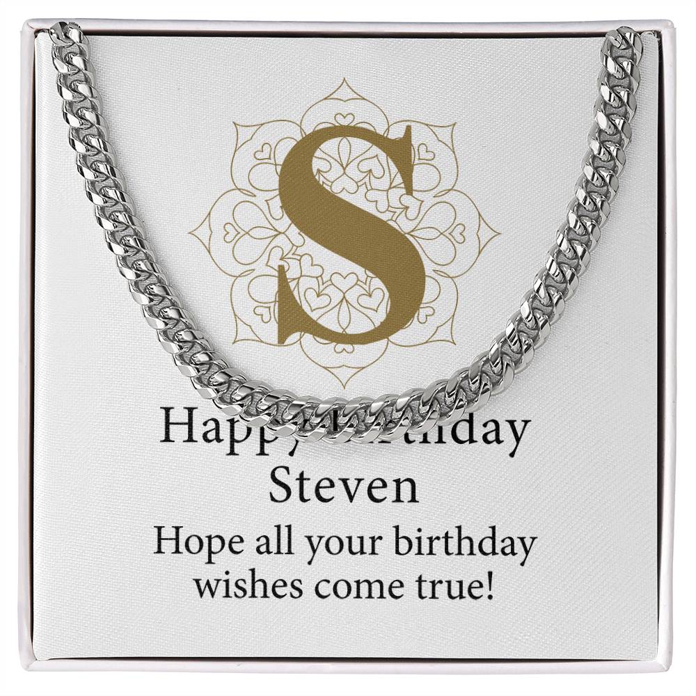 Happy Birthday Steven v01 - Cuban Link Chain