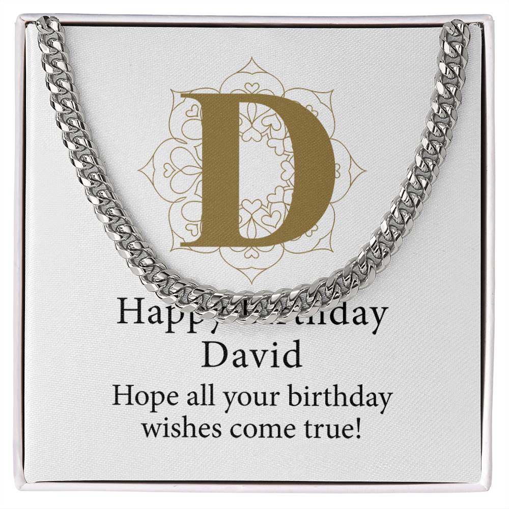 Happy Birthday David v01 - Cuban Link Chain