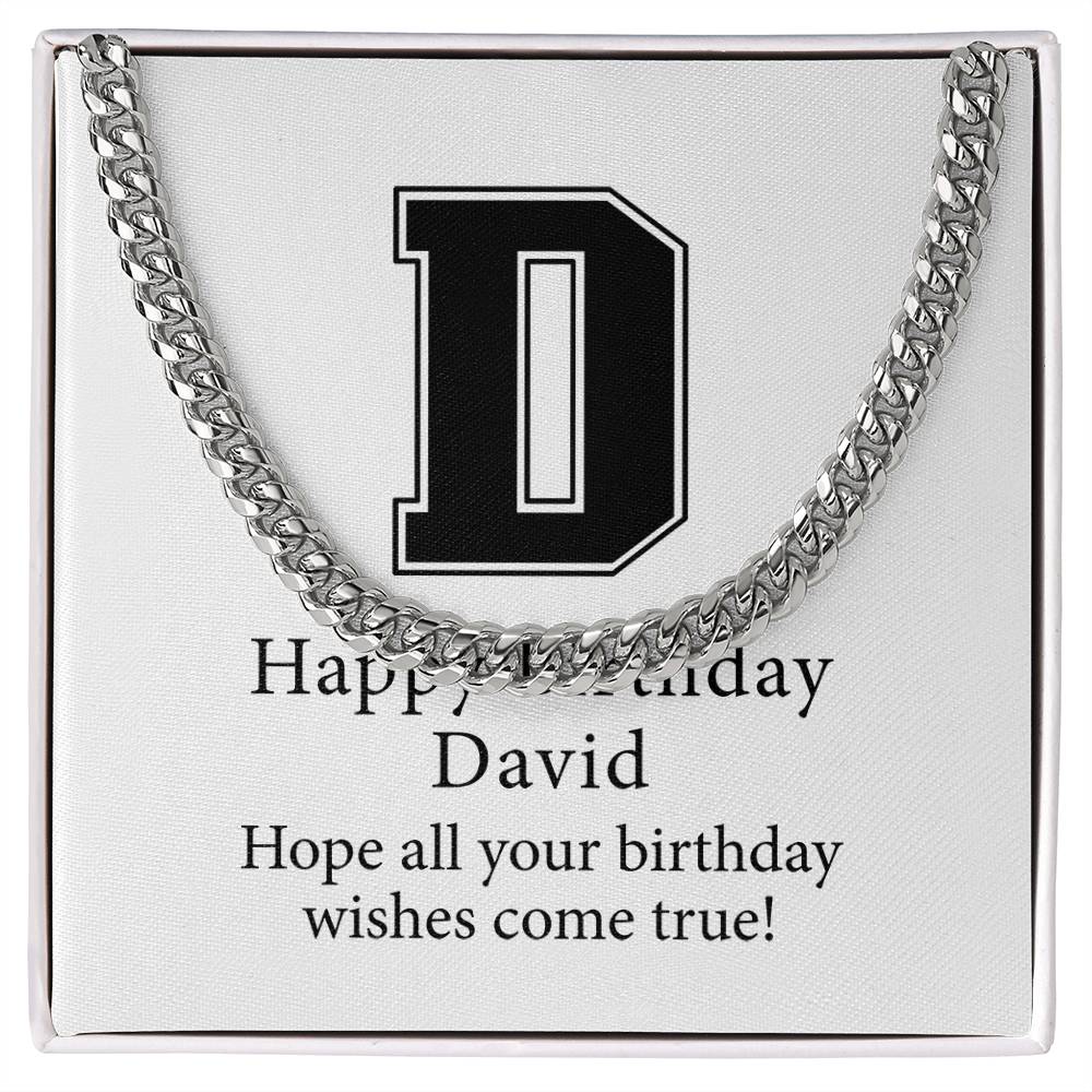 Happy Birthday David v02 - Cuban Link Chain