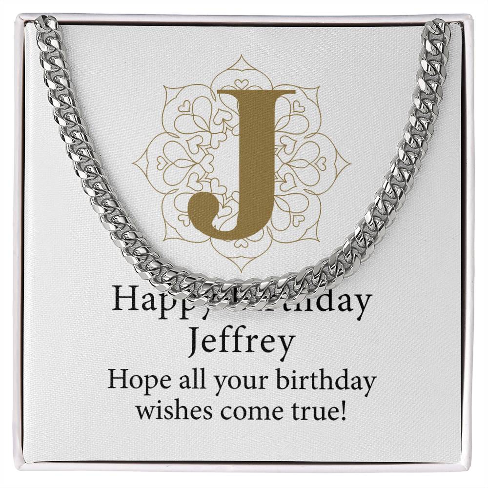 Happy Birthday Jeffrey v01 - Cuban Link Chain