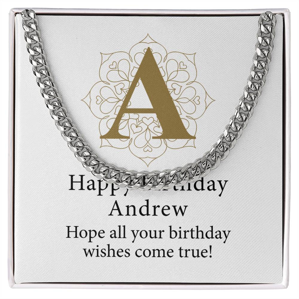 Happy Birthday Andrew v01 - Cuban Link Chain