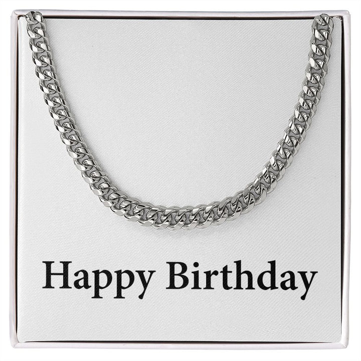 Happy Birthday - Cuban Link Chain
