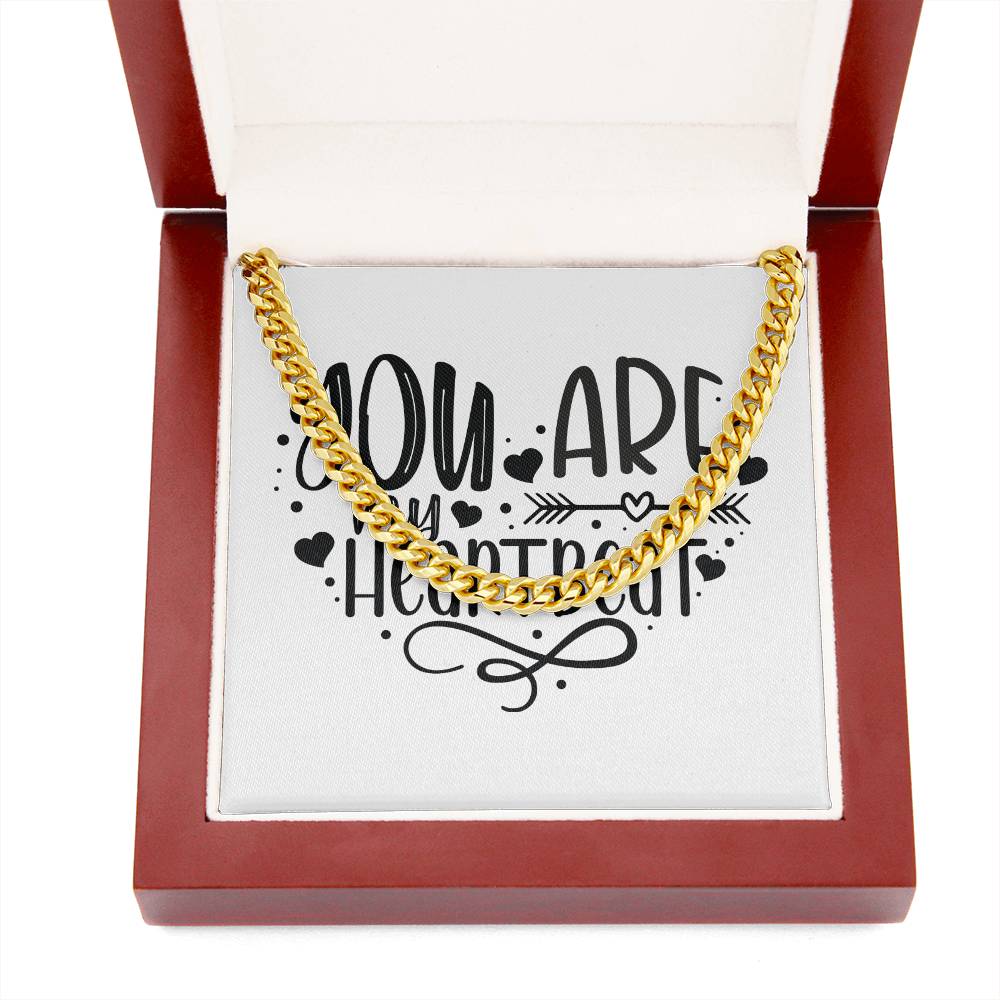 You Are My Heartbeat v2 - 14k Gold Finished Cuban Link Chain With Mahogany Style Luxury Box