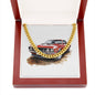Muscle Car 07 - 14k Gold Finished Cuban Link Chain With Mahogany Style Luxury Box