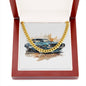 Muscle Car 03 - 14k Gold Finished Cuban Link Chain With Mahogany Style Luxury Box