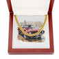 Muscle Car 04 - 14k Gold Finished Cuban Link Chain With Mahogany Style Luxury Box