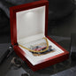 Muscle Car 04 - 14k Gold Finished Cuban Link Chain With Mahogany Style Luxury Box