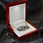 Muscle Car 02 - 14k Gold Finished Cuban Link Chain With Mahogany Style Luxury Box