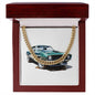 Muscle Car 09 - 14k Gold Finished Cuban Link Chain With Mahogany Style Luxury Box