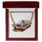 Muscle Car 10 - 14k Gold Finished Cuban Link Chain With Mahogany Style Luxury Box