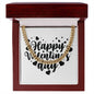 Happy Valentine's Day v2 - 14k Gold Finished Cuban Link Chain With Mahogany Style Luxury Box