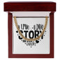 A True Love Story Never Ends v2 - 14k Gold Finished Cuban Link Chain With Mahogany Style Luxury Box