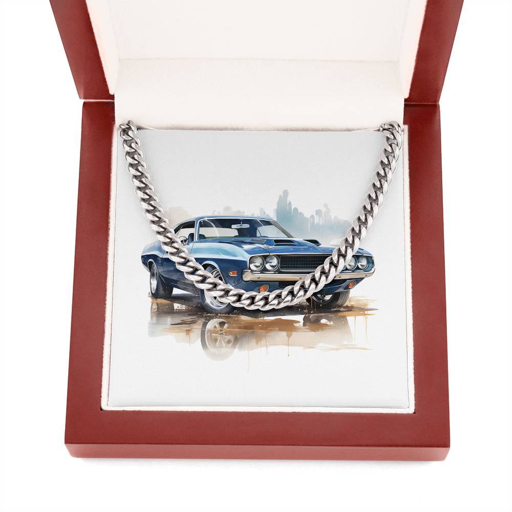 Muscle Car 02 - Cuban Link Chain With Mahogany Style Luxury Box