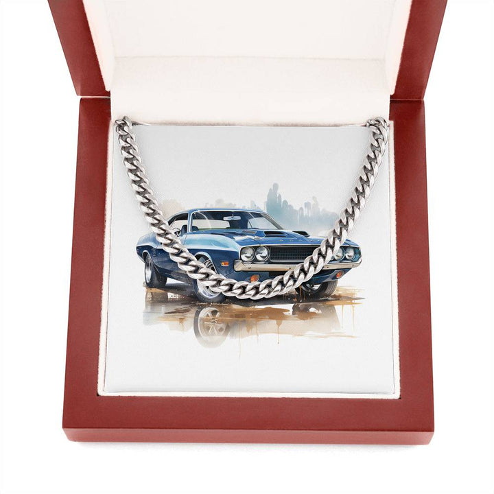Muscle Car 02 - Cuban Link Chain With Mahogany Style Luxury Box