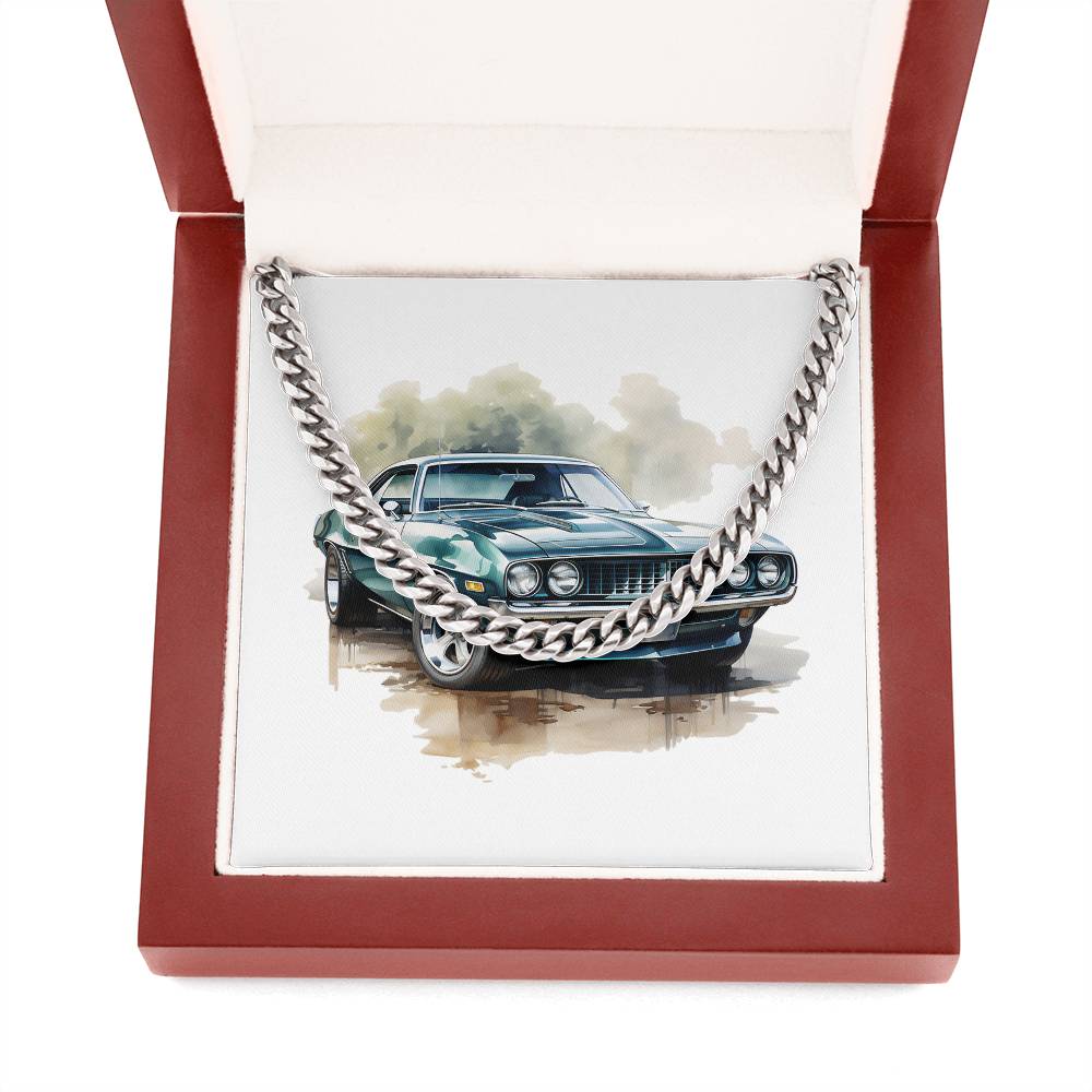Muscle Car 13 - Cuban Link Chain With Mahogany Style Luxury Box