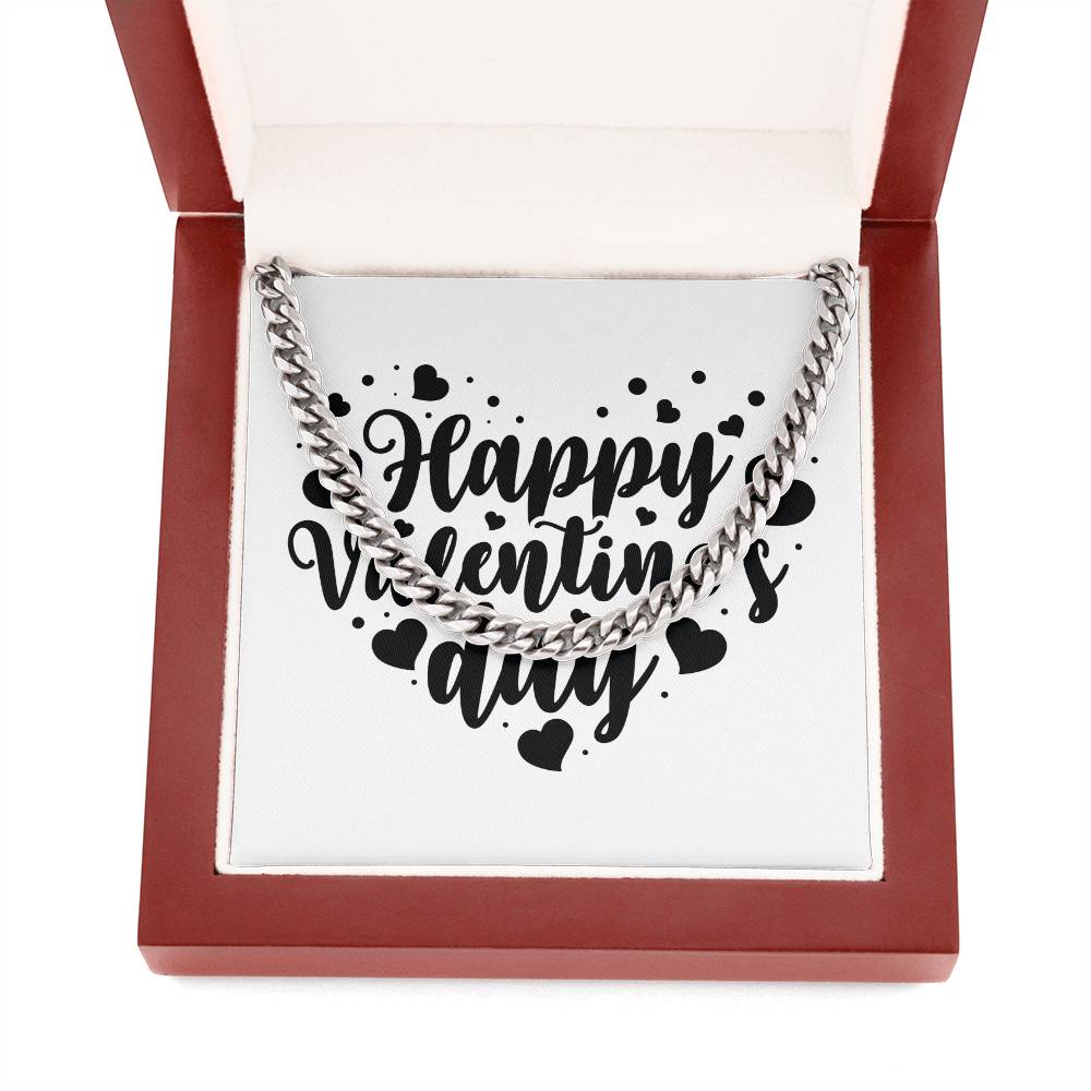 Happy Valentine's Day v2 - Cuban Link Chain With Mahogany Style Luxury Box