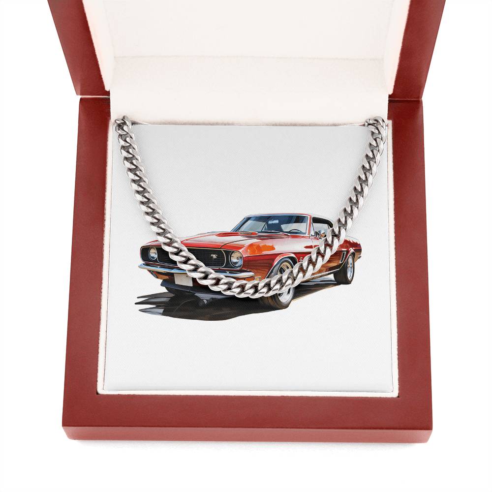 Muscle Car 01 - Cuban Link Chain With Mahogany Style Luxury Box