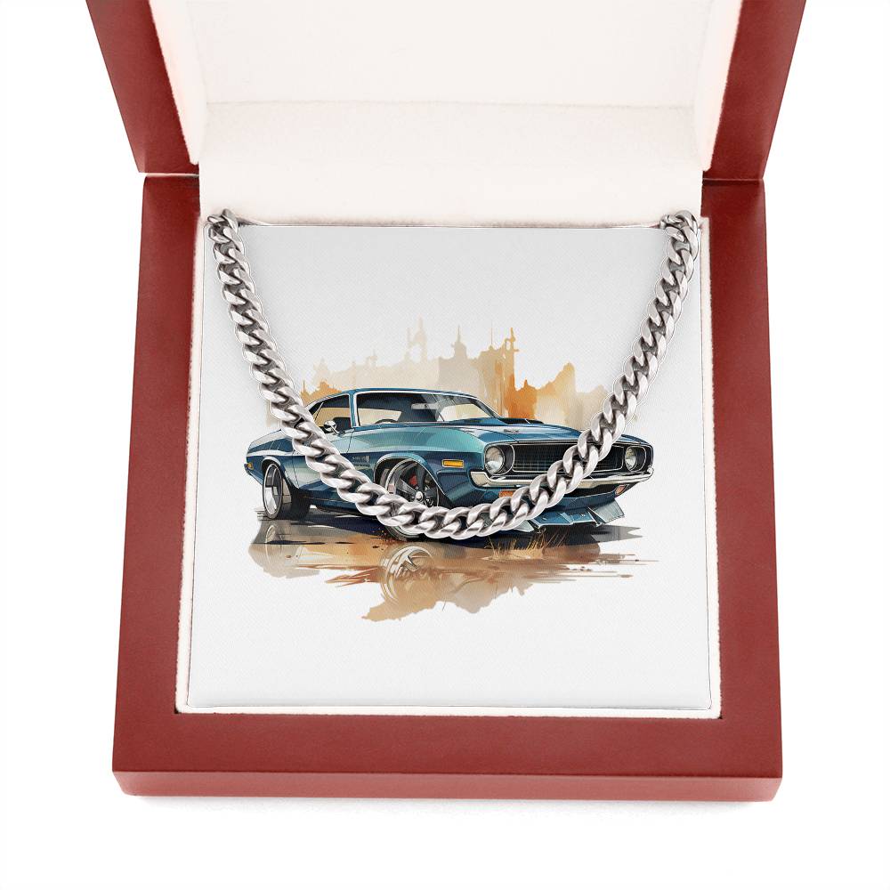 Muscle Car 03 - Cuban Link Chain With Mahogany Style Luxury Box