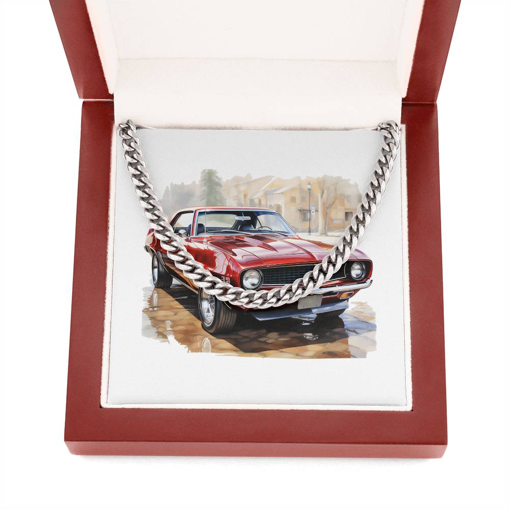 Muscle Car 04 - Cuban Link Chain With Mahogany Style Luxury Box