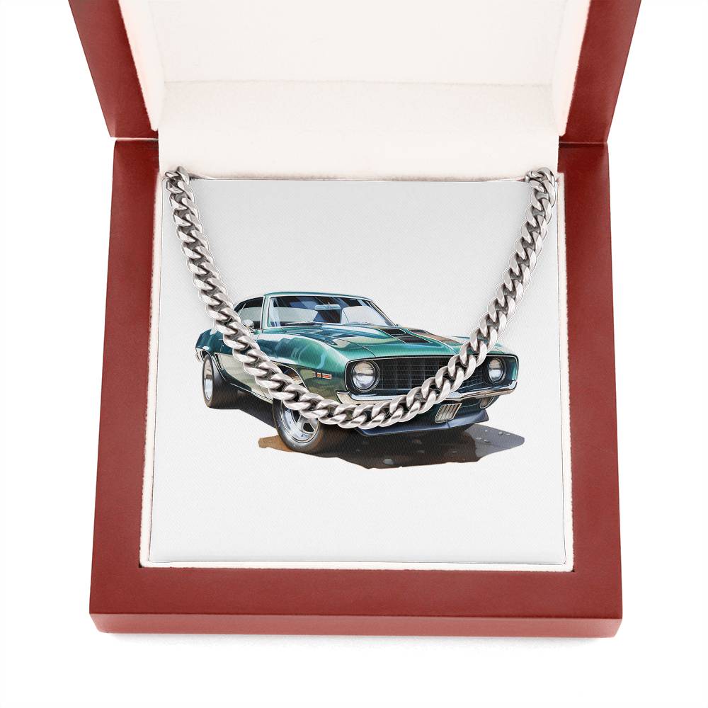 Muscle Car 09 - Cuban Link Chain With Mahogany Style Luxury Box